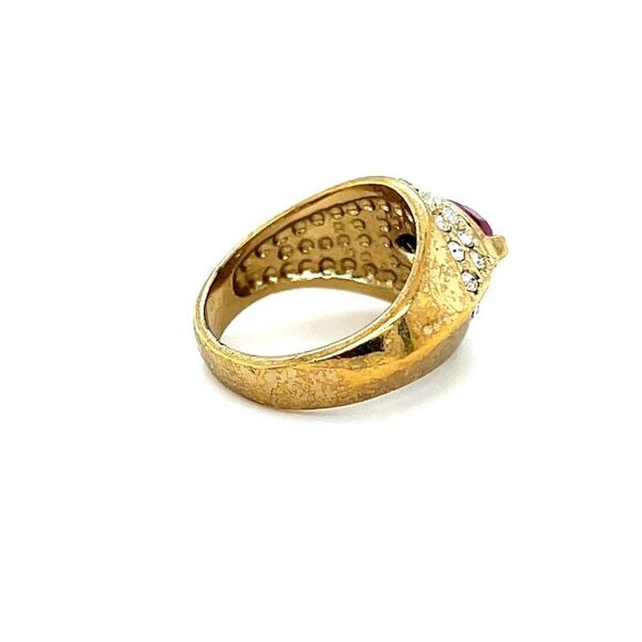 18K GE Red/White Stone Ring - Picture 3 of 9